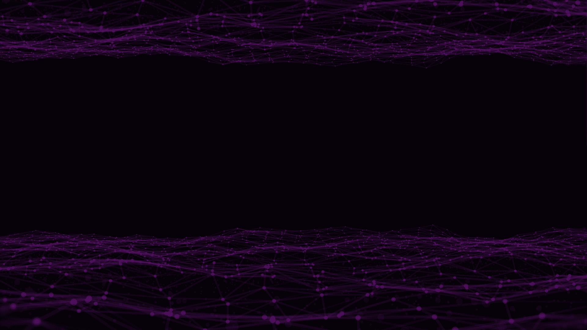 Purple neon network lines form a frame on a black background.