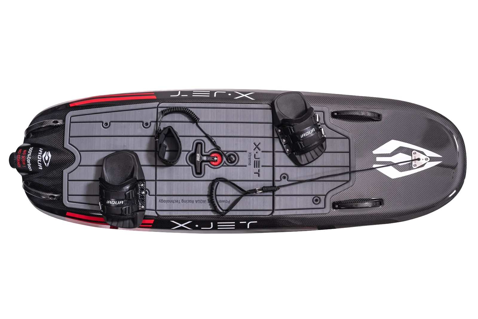 Fishing kayak with mounted rod holders and gear.