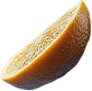 A fresh half orange with bright orange flesh.